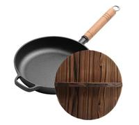 Genérico Cast Iron Skillet With Lid, Removable Handle Stock Pot For Cooking