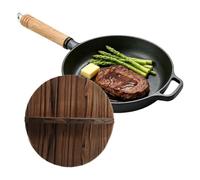 Genérico Cast Iron Skillet With Lid, Removable Handle Stock Pot For Cooking