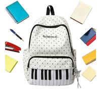 Generico Casual Backpack - Piano Print Large Capacity Bookbag, Student Laptop Carrier | Travel School College Study Bag Hiking Airplane Commuter Organizer, , riferimento alla descrizione