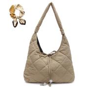 Genérico Casual Commute Quilted Underarm Bag for Women,Trendy Large Capacity Shoulder Bags,Lightweight Soft Padded Handbag