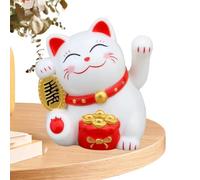 Genérico Cat - 1.57x1.57x2.17in Solar Powered Figurine, Waving Maneki Neko, Cartoon ABS Decor, Energy Saving Design | Cute Fortune Cat Decoration for Home Office Car Dashboard Gift