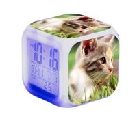 Genérico Cat Alarm Clock - Cute Large Screen Electronic Colorful Cat Lovers