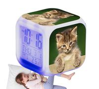 Genérico Cat Alarm Clock - Cute Large Screen Electronic Colorful Cat Lovers
