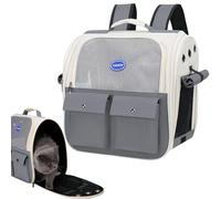 Genérico Cat Backpack | Large Breathable Pet Backpack | Foldable Cat Carrier Bag, Pet Travel Backpack, Mesh Cat Carrier Backpack, Padded Shoulder Straps Pet Bag, Animal Backpack for Cats