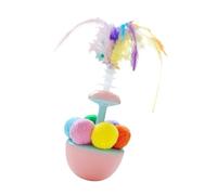 Genérico Cat Ball Feather, Kitten Teaser Ball, Portable Interactive Feather Toy for Self-Play, Boredom Buster for Outdoor Kittens, 7.48x2.76x2.76 Inches, Plush & ABS Material