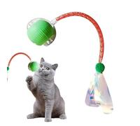 Genérico Cat Ball, Interactive Pet Toy, Rechargeable Lightweight, Rolling Motion for Boredom Relieving, Small and Large Cats, 2.56x2.17 Inches, Green, Red, Grey, 72g