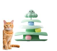Genérico Cat Ball Tower, 3-Layer Track Toy, 7.87x7.87x6.87 Inches, Moving Ball Enrichment, Compact Design, Interactive Puzzle Game for Indoor Outdoor Play, Exercise, Scratching, Hunting