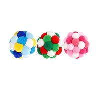 Genérico Cat Ball Toy - 3-Piece Interactive Chewing Chasing Toy | Fuzzy Cat Ball - Eye-Catching Engaging Play For Kitten Dog Puppy Boredom Exercise Training Stimulation Indoor Outdoor