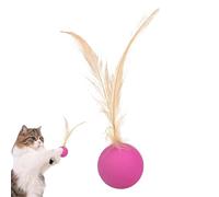 Genérico Cat Ball Toy, Entertainment Feather Ball, Sensory Stimulation Play Toy, Interactive Training Exercise, (1 Pack, Multi-Color), for Indoor Outdoor Hunting & Boredom Relief