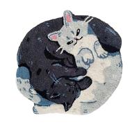 Genérico Cat Bath Mat, Hugging Cat Plush Bathroom, Floor Rug Funny Decorative Shower Carpet, Soft Water Absorbent Non Slip Backing Mat for Bathroom Kitchen Bedroom 23.62x23.62in