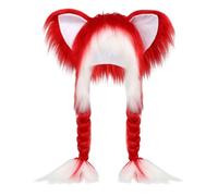 Genérico Cat Beanie - Soft Warm Floppy Ear Hat For Cosplay Fun | Polyester Fabric With Cute Animal Shape, Winter Party Headwear For Women Girls Boys Kids Teen Indoor Outdoor Celebration
