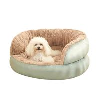 Genérico Cat Bed, Cama Redonda y Adorable for Mascotas con Borde Ancho y Lujoso, Lavable y con Base Antideslizante, Que Brinda Comodidad y Soporte a Perros y Gatos pequeños y medianos.,Parts(Beige,M)