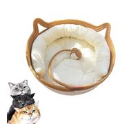 Genérico Cat Bed, Cat Bed with Toy Tail,Hand Woven Toy Basket for Large Cats,Scratch Resistance Easy To Clean, for Small & Larges Cats & Dog (C,Large)