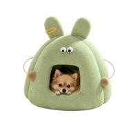 Genérico Cat Bed Cave | 1*pcs Warm Cute Bunny Design Tunnel |40x40x35cm Small Cat House with Removable Mattress | For Winter Sleeping Christmas Kitten Pet Outside, Confortable Douillet Lavable