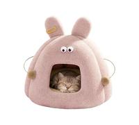 Genérico Cat Bed Cave | Warm Cute Bunny Design Tunnel | Small Cat House with Removable Mattress - for Kitten Pet Outside Winter Sleeping Christmas