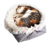 Generico Cat Bed - Linen & Plush, 24,02 x 20,08 in Pet Furniture Self-Warming Cushion | Plegable Design, Indoor Pet Bed For Cats, Small Dogs, Living Room, Desk, Travel, Car, Camping