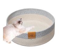 Generico Cat Bed, Pet Bed, Comfortable Multi Function Round small Cotton Puppy Mats for Kitten, Puppy, indoor, outdoor, rest, sleep, 40cm/15.75 inches, 700g, white, yellow