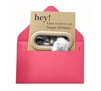 Genérico Cat Birthday Card - Cat Paw Humorous Keepsake | Cute Birthday Card With Envelope | For Friend Mom Dad Daughter Son Sister Wife Husband Coworker Boyfriend Girlfriend