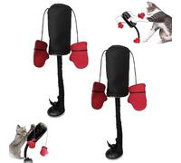 Genérico Cat Boxing Bag Toy, Interactive Cat Punching Bag Toy, with Suction Cup Base and Hanging Boxing Gloves and Bell, Essential Toys for Cats (2PCS)