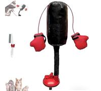 Genérico Cat Boxing Toy, Interactive Kitten Toys Punching Bag with Suction Cup Base and Dangling Boxing Gloves, Bells & Crinkles for Indoor Cats Play (1pcs)