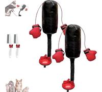 Genérico Cat Boxing Toy, Interactive Kitten Toys Punching Bag with Suction Cup Base and Dangling Boxing Gloves, Bells & Crinkles for Indoor Cats Play (2pcs)