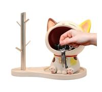 Genérico Cat Candy Dish | Resin Cat Statue For Good Luck | Ceramic Trinket Dish Tray For Rings & Necklaces Bracelets Storage | Entryway Table Home Living Room Bedroom Cabinet Trinket Candy