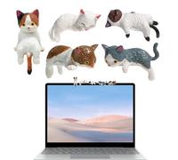 Genérico Cat Car Screen Decoration 5 Pieces Tiny Cat Figurine Set Cute Feline Dashboard Decor Mini Desk Accessories for Car Dashboard Computer Screen Office Desk Home Decor Gift for Cats Lovers