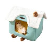 Genérico Cat Cave Bed 40x32x32cm, Plush Warm Covered Cat House with Removable Pad, Indoor Winter Pet Bed for Kitten Puppy, Bedroom Living Room Dorm