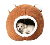 Genérico Cat Cave Bed - Cute Soft Plush Bear-Shaped Tent with Toy