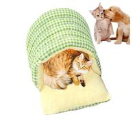 Genérico Cat Cave Bed - Plush Enclosed Pet Nest for Cats and Small Dogs | Thickened Plaid Fabric with Soft Cushion, Portable Warm Sleeping, Bag for Sofa Bed Chair Floor Indoor Rest