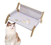 Genérico Cat Chair, Kitten Hammock Bed, Canvas Material, Breathable Stripe Pet Lounger, Soothing Rest For Multi Cats, Indoor Use For Living Room Bedroom Balcony, 18 Inches, Gray, 1 Pack