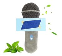 Genérico Cat Chew Toy, Catnip Toy, Interactive Pet, 7.09x4.33x2.76 Inches, Plush Microphone Design with Rope and Bells, Fun for Tugging Chewing, Great for Indoor Outdoor Travel Apartment Playtime Use