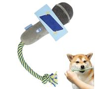 Genérico Cat Chew Toy, Interactive Microphone Plush Teething Toy with Bells, Fun Rope Tugger, Multi-Pet Households for Home, Travel, Apartment, Indoor, Outdoor, 7.09x4.33x2.76 Inches