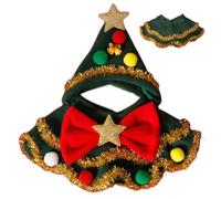 Genérico Cat Christmas Scarf with Hat, Puppy Scarf with Bow and Ball Design, Pet Christmas Costume for Cats and Small Dogs, Adorable Dog Clothes for Holiday Celebrations