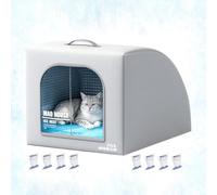 Genérico Cat Cooling House Waterproof Box with 8 Reusable Ice Packs | Indoor Outdoor Dogs Ice Shelter for Kittens Bunnies Animals Summer Outdoor Indoor Camping Patio Balcony Beach Apartment
