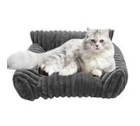 Genérico Cat Couch, Plush Pet Couch, 19.69x15.75x7.87 Inches Elevated Cozy Sofa, Soft Supportive Cushion, Pets Bed for Car, Bedroom, Apartment, Travel, Patio, Indoors, Outdoors Use