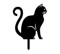 Genérico Cat - Cute Metal Cat Statue Garden Statue | Lawn Outdoor Decorations with Fine Craftsmanship,Black Cats Yard Stake For Family Home Garden Party Supplies,Iron Core, Weather-Resistant