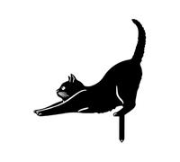 Genérico Cat - Cute Metal Cat Statue Garden Statue | Lawn Outdoor Decorations with Fine Craftsmanship,Black Cats Yard Stake For Family Home Garden Party Supplies,Iron Core, Weather-Resistant
