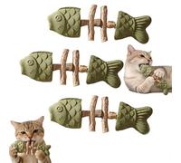Genérico Cat Dental Health Chew for Cats, Fishbone-Shaped Cat Chew with Catnip, a Durable Feline Tooth Care Tool (A)