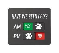 Generico Cat Dog Fed Reminder Sign Acrylic - 9 x 11,9 cm Magnetic Fridge AM PM - Prevents Overfeeding Yes No Indicator - Pet Feeding Station Wall Decor