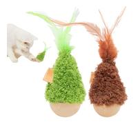 Genérico Cat Enrichment Toys - 2-Piece Wobble Ball Game, Interactive Active Cat Toys with Catnip, Fun Rolling Balls for Kitchen, Living Room, Apartment Corners, Play Area, Solo, Home