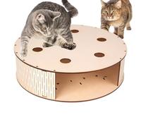 Genérico Cat Enrichment Toys, Interactive Kitten Box, 15.75x4.33 Inches Wooden Catch Game Toy, Mental Stimulation Activity for Indoor Cats, Outdoor Balcony, Living Room, Floor Playtime Use