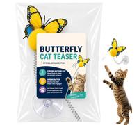 Genérico Cat Exercise Toys | Suction Cup Cat Butterfly Spring Wand Game | Indoor Kitten Teaser Toy For Boredom Relief Home Indoor Balcony | Living Room Dormitory Apartment