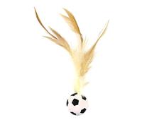 Genérico Cat Feather Ball Toy, Bouncy Interactive Puppy Ball, 5.90x1.57x1.57 Inches Heavy Duty Chewing Play, Lighwteight Pet Accesorries for Healthy Activity, Bonding, Indoor and Outdoor