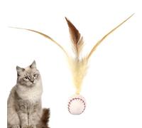 Genérico Cat Feather Ball Toy, Bouncy Interactive Puppy Ball, 5.90x1.57x1.57 Inches Heavy Duty Chewing Play, Lighwteight Pet Accesorries for Healthy Activity, Bonding, Indoor and Outdoor