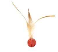 Genérico Cat Feather Ball Toy, Bouncy Interactive Puppy Ball, 5.90x1.57x1.57 Inches Heavy Duty Chewing Play, Lighwteight Pet Accesorries for Healthy Activity, Bonding, Indoor and Outdoor
