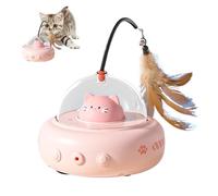 Genérico Cat Feather Toy, Rechargeable Rotating Pet Toy, 600mAh Battery Hunting Chasing Game, Kitten Boredom Exerciser for Active Play and Pet Enrichment,Interactive,4.33x4.53x11.02 Inches