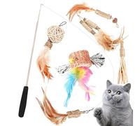 Genérico Cat Feather Wand Toys, Interactive Chewing Toys, Multifunctional Wand Toy Set, Portable Teaser Toys, Cat Entertainment Toy, Use Simply, Extensive Usage For Entertainment