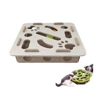 Genérico Cat Felt Maze Box Cat Toys, Purrmaze Interactive Cats Box, Interactive Nail File Scratch Maze Toy with Bell, Cats Entertainment Boxs (White-A)