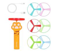 Genérico Cat Fetch Toy Launcher | Rechargeable Flying Launcher with 6 Discs - Stimu-lating Cat Toys - For- Outdoor Play Garde-n Bac-kyard Patio -NY